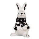 Decoration Statue Rabbit White Black 5x4x9 cm