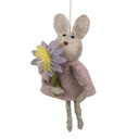 Pendentif décoratif Lapin Rose 5x3x11 cm