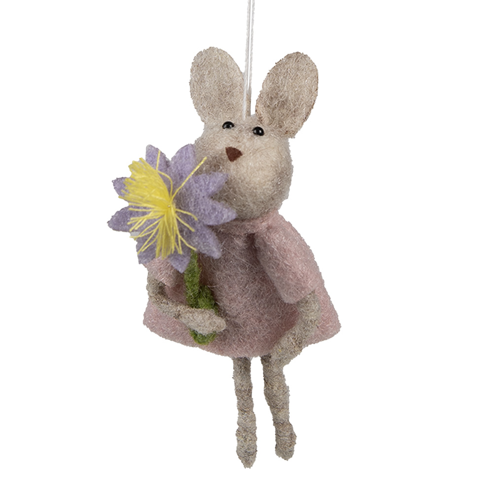 Decoratie hanger konijn 5x3x11 cm