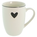 Becher Weiß, Schwarz 12x8x10 cm / 350 ml