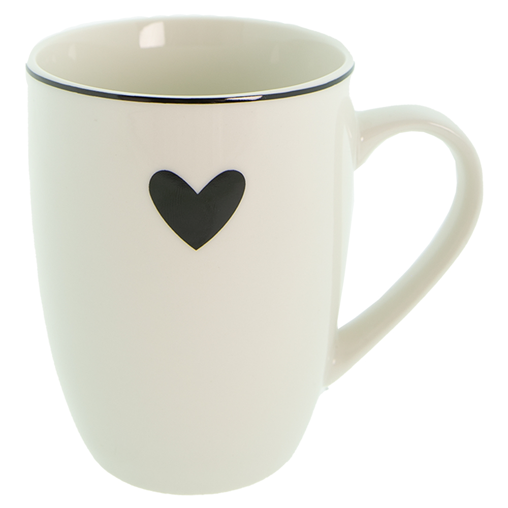 Becher Weiß, Schwarz 12x8x10 cm / 350 ml