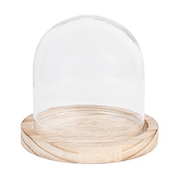 [6GL4479] Glass Cloche Transparent Brown Ø 13x11 cm