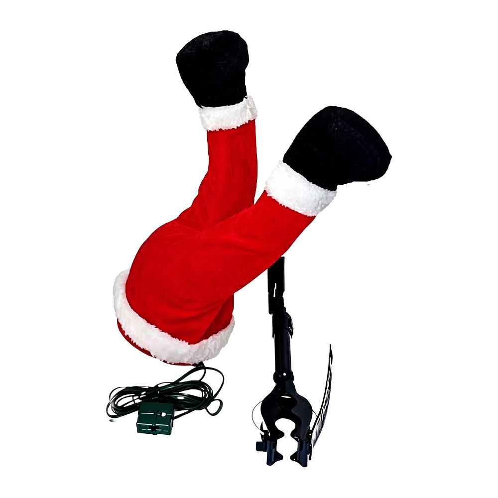 Dekoration Weihnachtsmann Beine Rot Weiß 35 cm