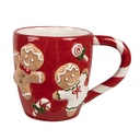 Tazza Rosso Bianco Marrone 14x9x10 cm / 325 ml