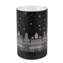 Tealight holder Black LED Ø 8x12 cm / 3xAA