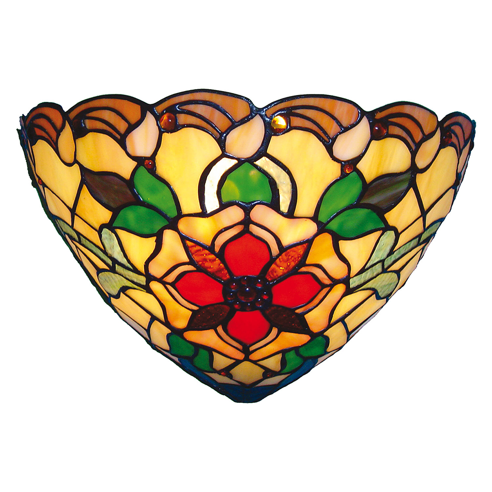 Wall Lamp Tiffany Brown, Red, Yellow 30x15x20 cm E14/max 1x40W