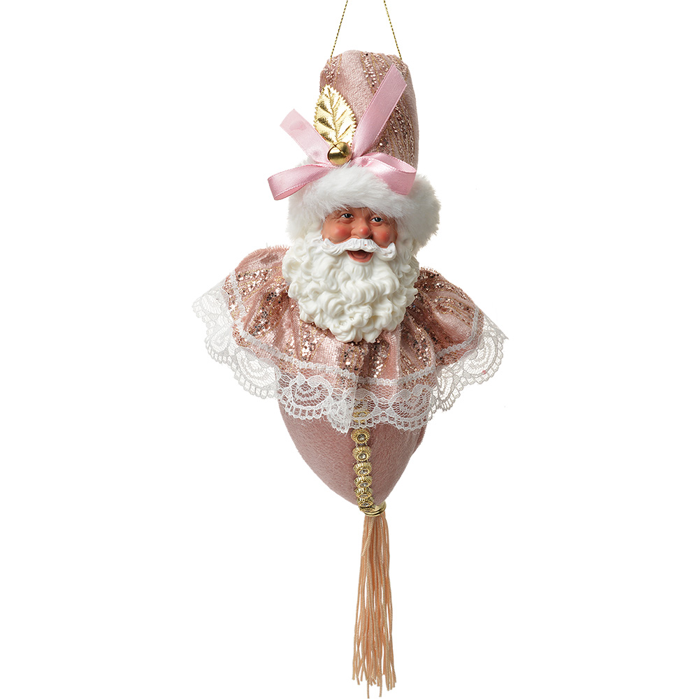 Ciondolo Decorativo Babbo Natale Rosa Color oro 8x8x35 cm