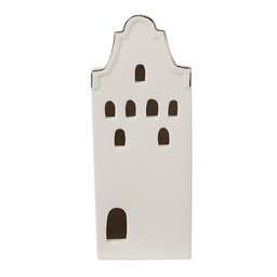 [6CE1599L] Décoration maison avec LED Beige, Or 8x8x20 cm
