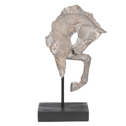 [6PR2652] Statua Decorativa Cavallo Grigio 28x12x43 cm