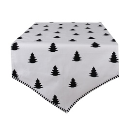 [BWX65] Chemin de table Blanc, Noir 50x160 cm