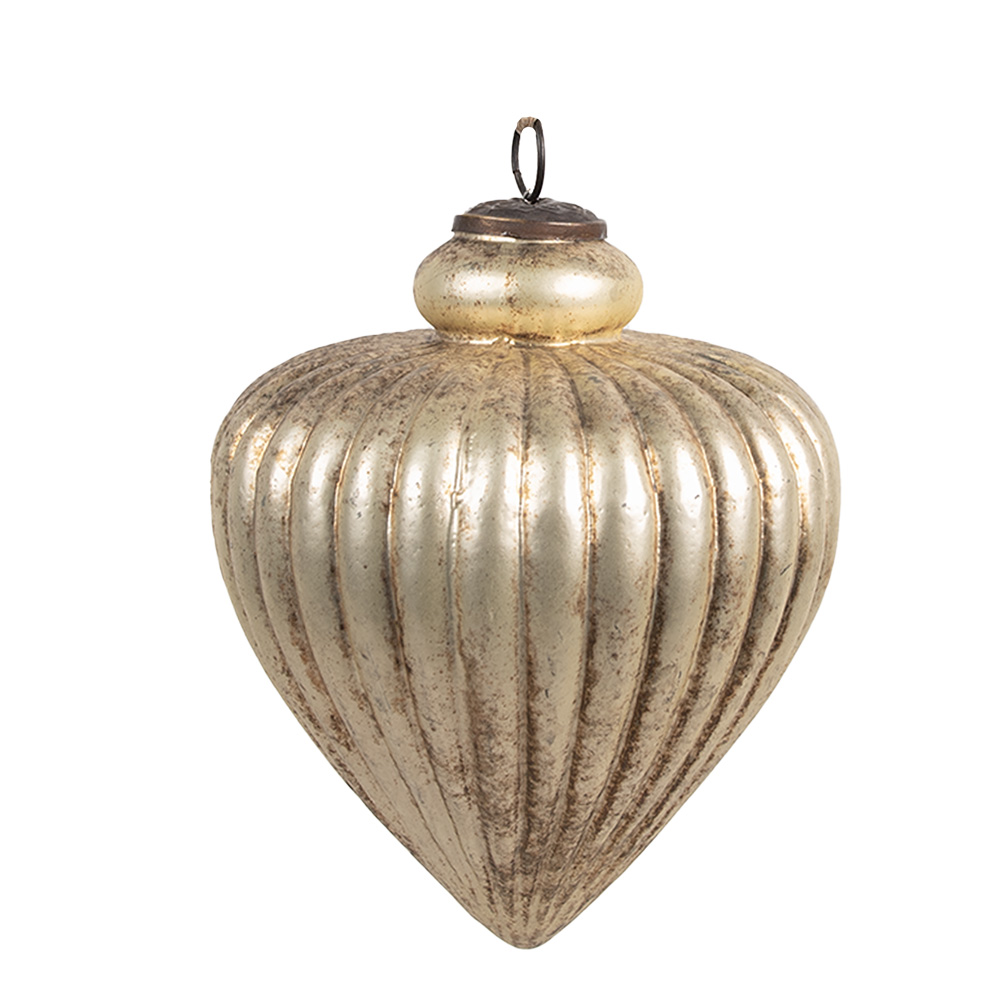 Weihnachtskugel Goldfarbig Braun Ø 12x16 cm