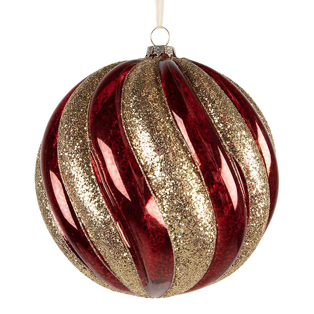 Weihnachtskugel Rot Goldfarbig Ø 20x20 cm