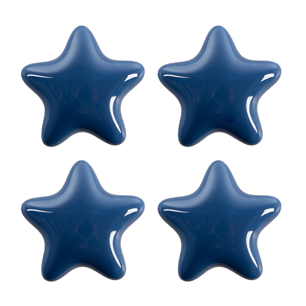 Türknopf 4-er Set Blau Ø 4x3/6 cm