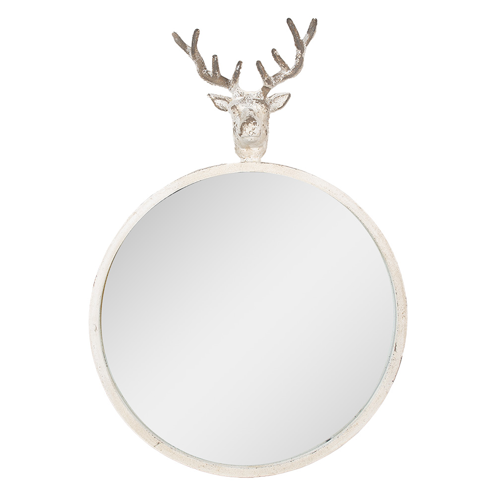 Specchio da Parete Bianco Marrone 48x10x67 cm