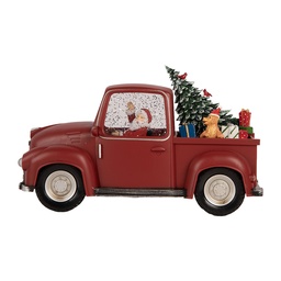 [6PR6204] Music box Car with LED Red Black 28x12x15 cm / 3xAA