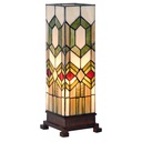 Lampe de table Tiffany Vert, Marron, Beige 12x12x35 cm E14/max 1x40W