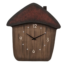 [6KL0820] Wall Clock Brown 37x4x40 cm / 1xAA