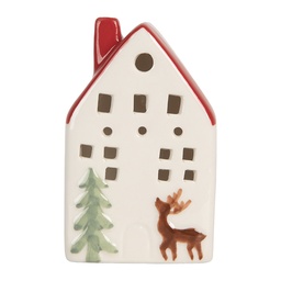 [6CE2177M] Décoration Maison avec LED Blanc Rouge 6x5x10 cm
