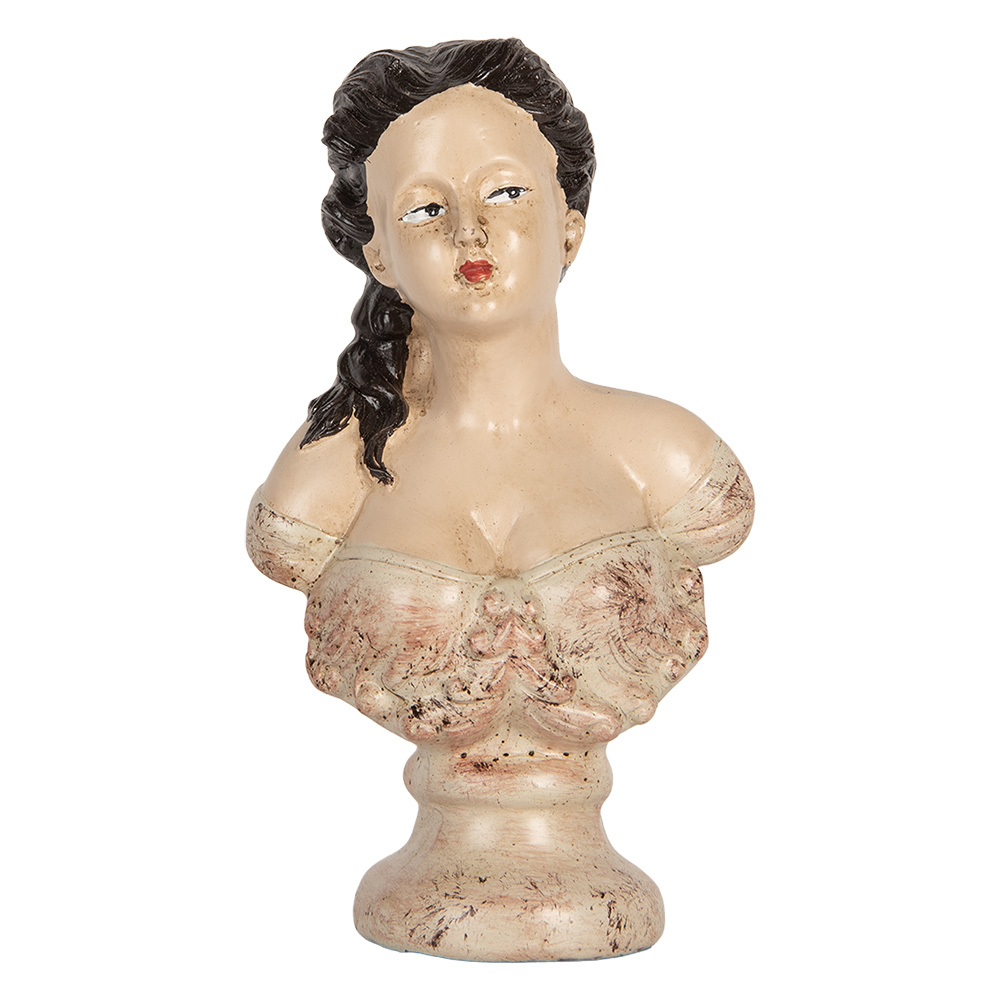 Decoration Bust Woman Beige Brown 12x8x20 cm
