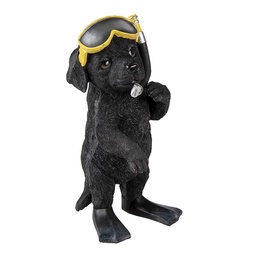 [6PR3374] Statua Decorativa Cane Nero 11x11x23 cm