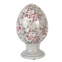 Uovo decorativo su piede Grigio Rosa Ø 15x24 cm