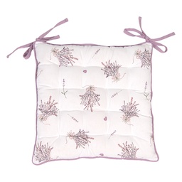 [LAG29] Galette de Chaise Violet, Blanc 40x40x4 cm