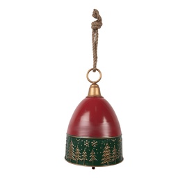 [6Y5908] Decoration Bell Red Green Ø 26x38 cm