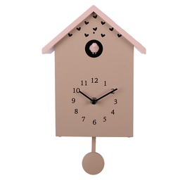 [6KL0840] Wall Clock Pink 20x10x26 cm / 3xAA