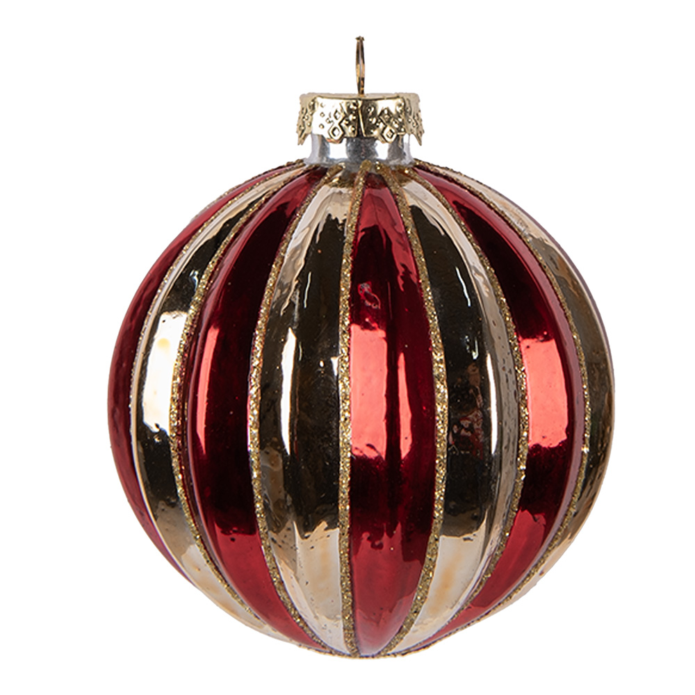 Weihnachtskugel Goldfarbig Rot Ø 8x8 cm
