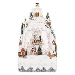 [6PR6180] Palla di neve con LED Bianco Verde 15x9x27 cm / 3xAA