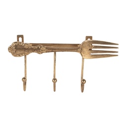 [6Y5897] Wall Coat Rack 3 Hooks Gold colored 18x4x9 cm