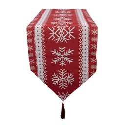 [KT065.161] Chemin de table Rouge Blanc 33x180 cm
