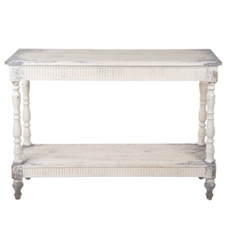 [5H0734] Table murale Blanc Gris 110x35x78 cm