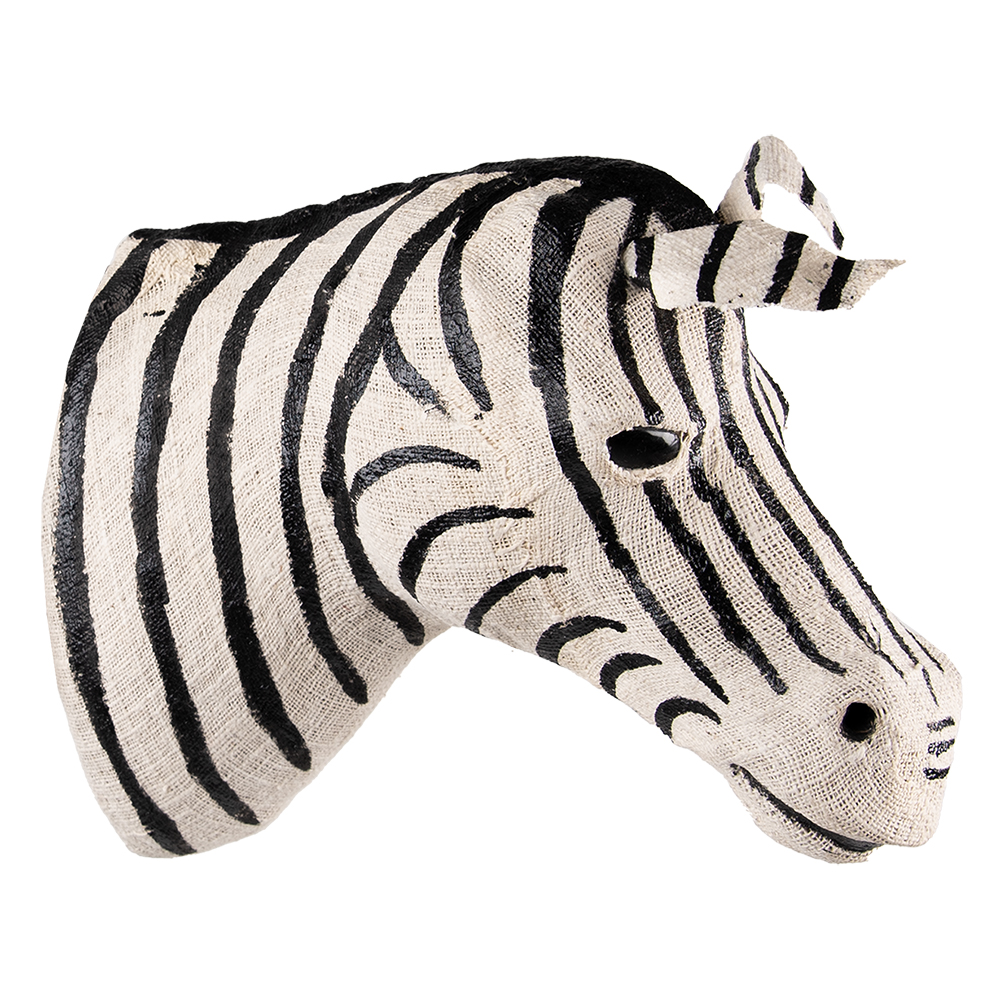 Wand Deko Zebra Schwarz, Weiß 21x46x37 cm