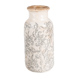 [6CE1927L] Vase Beige Grey Ø 15x32 cm