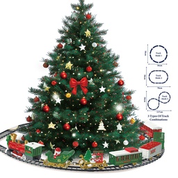 [66797] Decoration Christmas train Green Red 117x56x5 cm