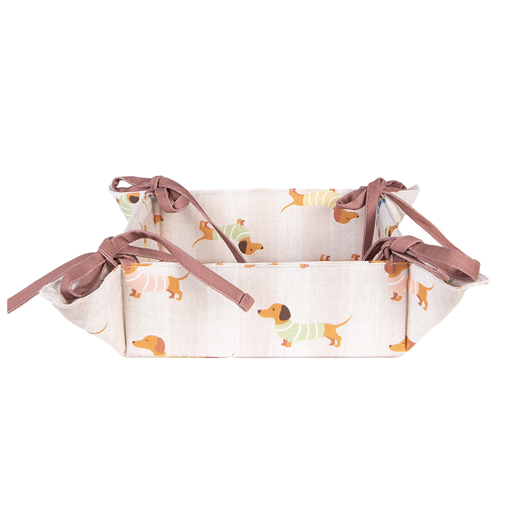 Brotkorb Beige Rosa 35x35x8 cm