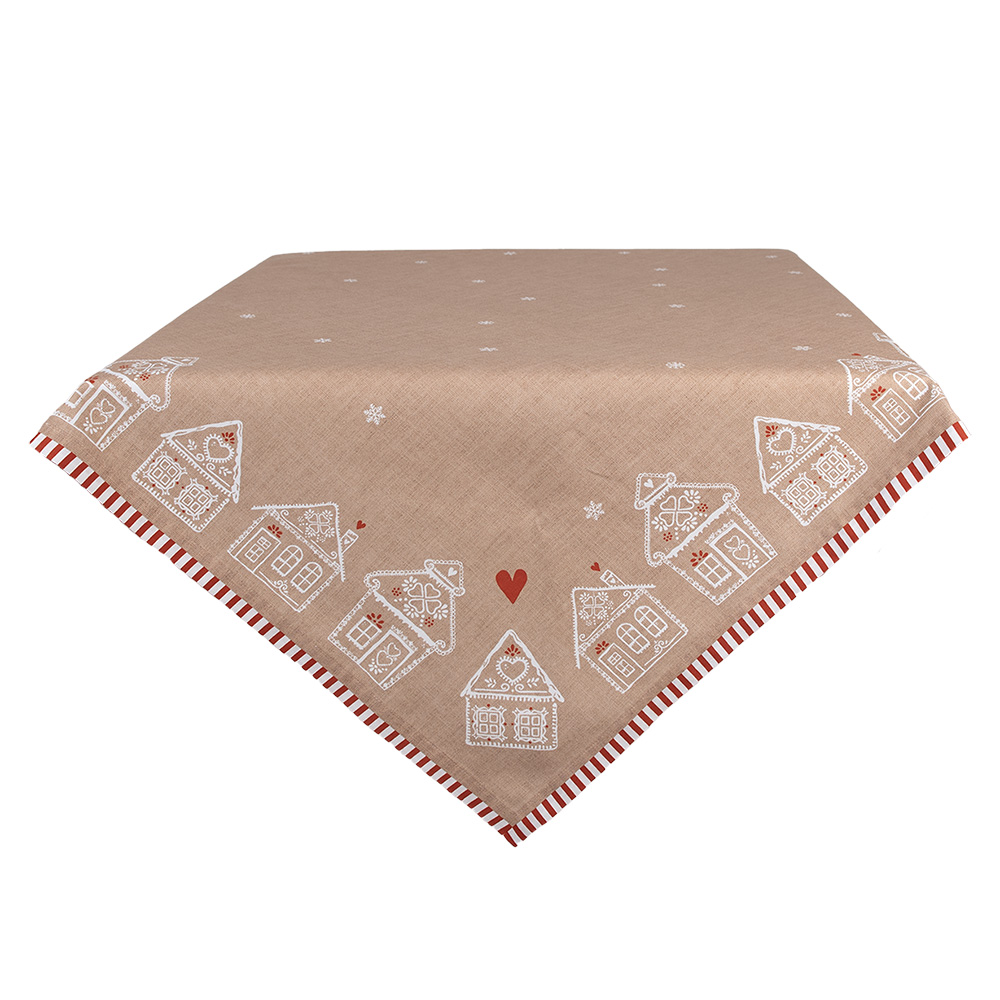 Tablecloth Brown White 100x100 cm
