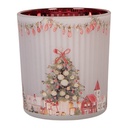 Tealight holder Grey Red Ø 7x8 cm
