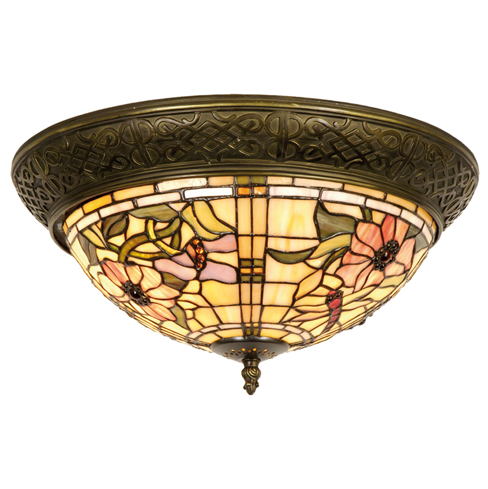Ceiling Lamp Tiffany Beige, Pink Ø 38x19 cm E14/max 2x40W