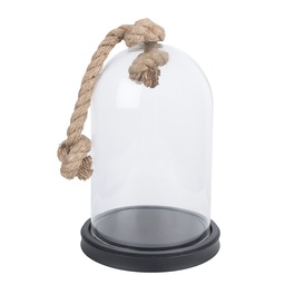 [6GL3367] Glass Cloche Black Ø 17x28 cm
