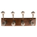 Coat rack 4 Hooks Brown, Beige 45x11x17 cm