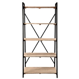 [5Y0368] Bücherregal Schwarz 90x47x191 cm