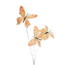Decorazione Ramo con farfalle Giallo Arancio 10x10x65 cm