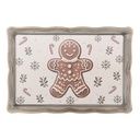 Dekoratives Tablett Beige Braun 31x22x2 cm