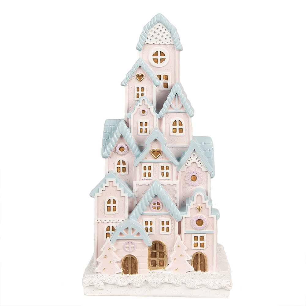 Décoration Maison avec LED Rose Bleu 13x13x26 cm