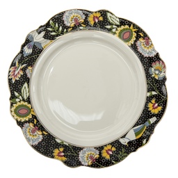 [6CE1285] Tableware Diner Plate Black, White Ø 28x2 cm