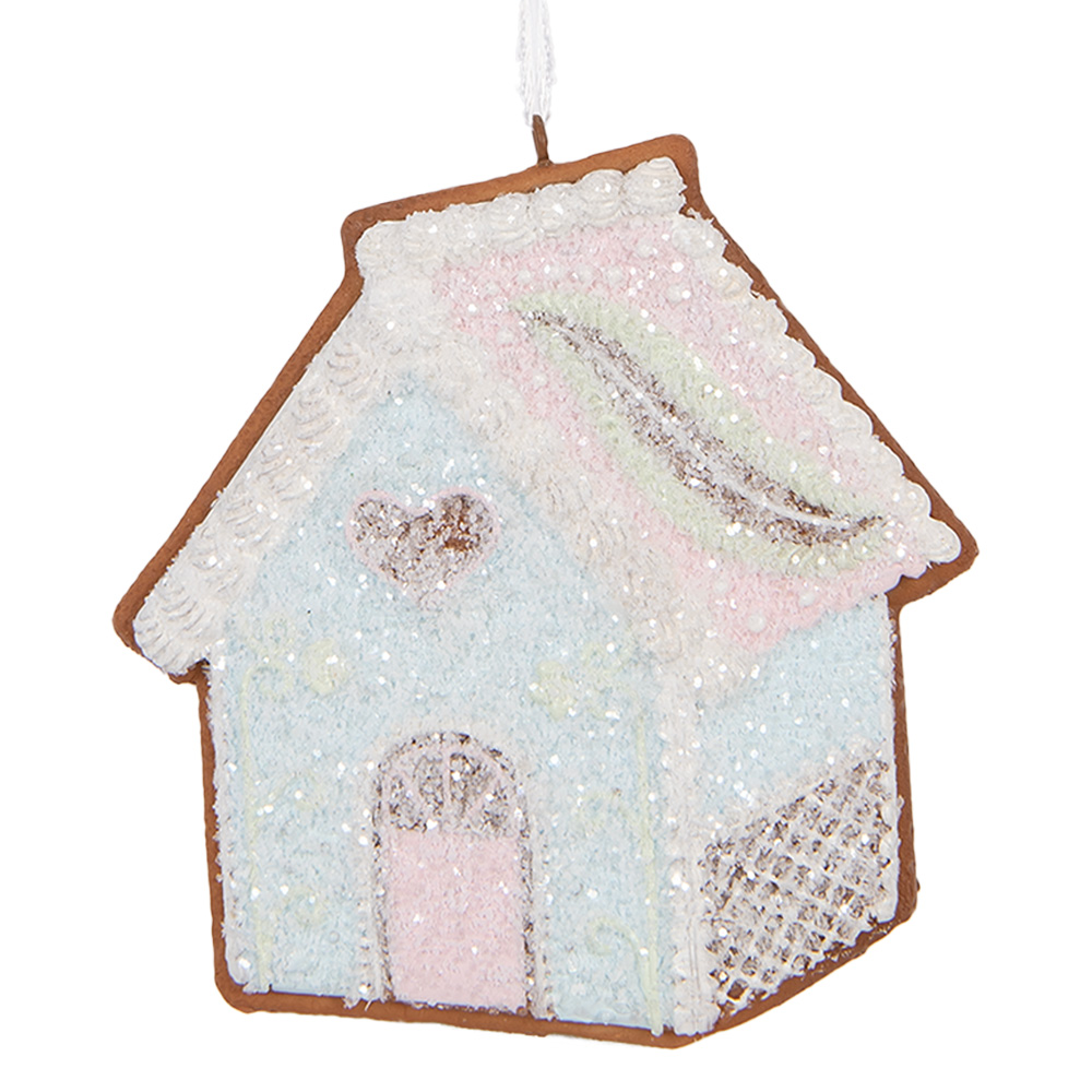 Decoration pendant house Blue White 9x1x10 cm