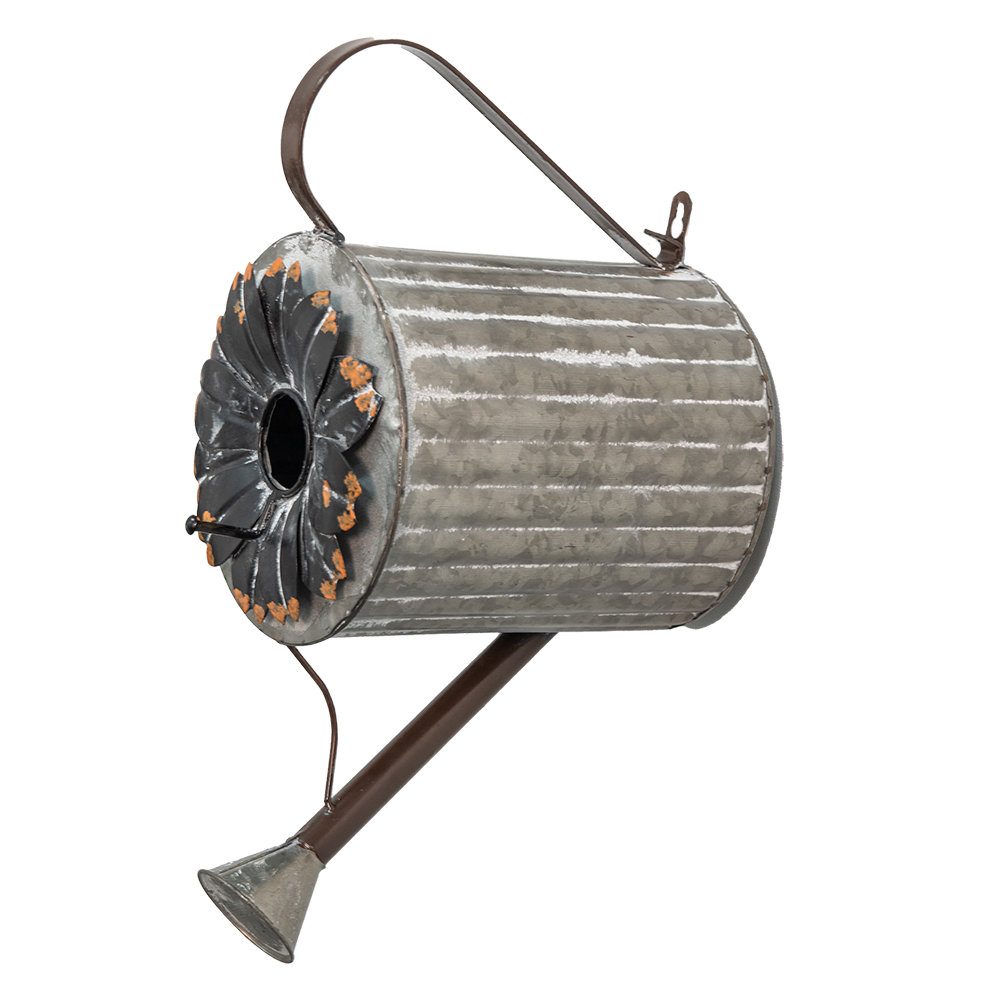 Birdhouse Watering Can Grey 18x25x41 cm