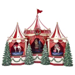 [6PR6496] Muziekdoos circus met LED 45x27x37 cm / 3xAA